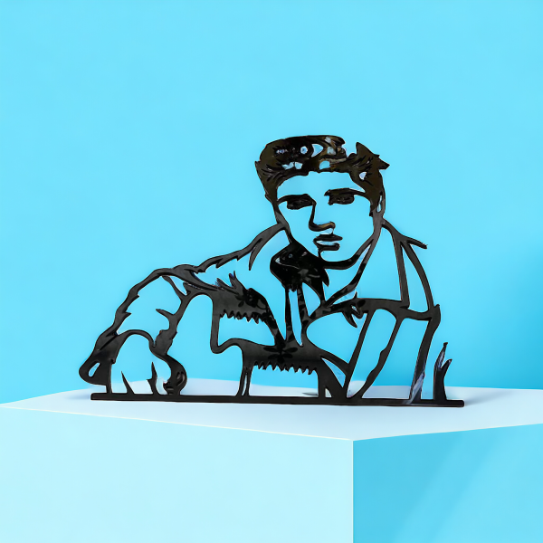 Elvis Black Acrylic Wall Art - 34cm x 37 cms