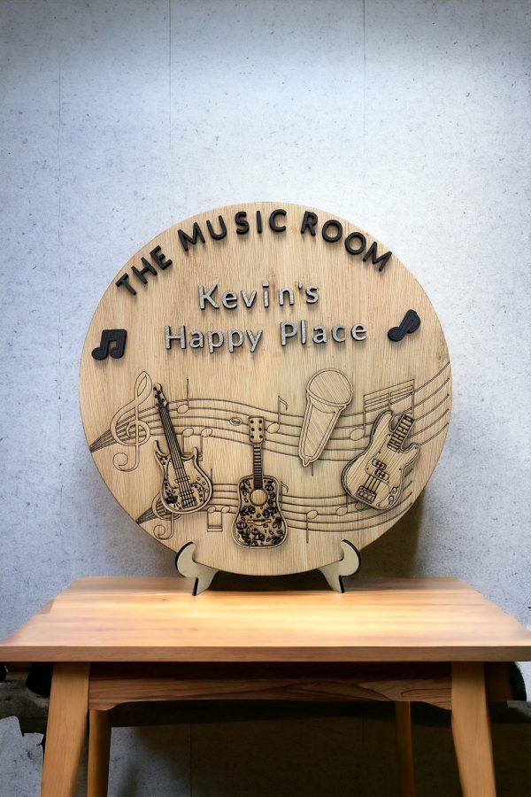 Personalised Music Room Plaque 26 cms x 26 cms